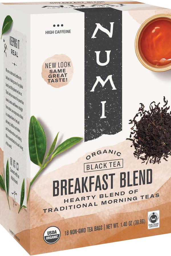 Numi Breakfast Blend Black Tea 18 Count Packs - 6 Per Case.