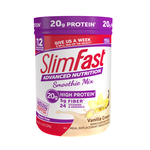 Slimfast Advanced Smoothie Vanilla Cream 11.01 Ounce Size - 2 Per Case.