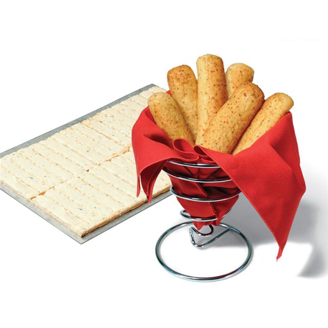 Bridgford White Whole Wheat Cheesy Garlic Breadstick Dough Layer (Whole Grain) 320 Piece - 1 Per Case.