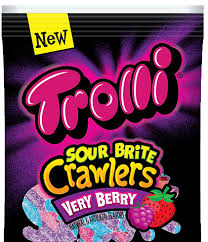 Trolli Sour Brite Crawlers Minis Very Berry Sub 9 Ounce Size - 6 Per Case.