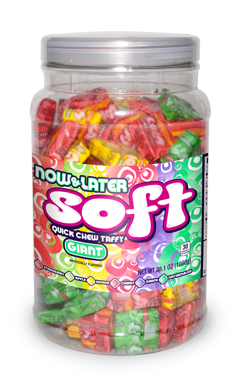 Now & Later Soft Assorted Jar 38.1 Ounce Size - 6 Per Case.