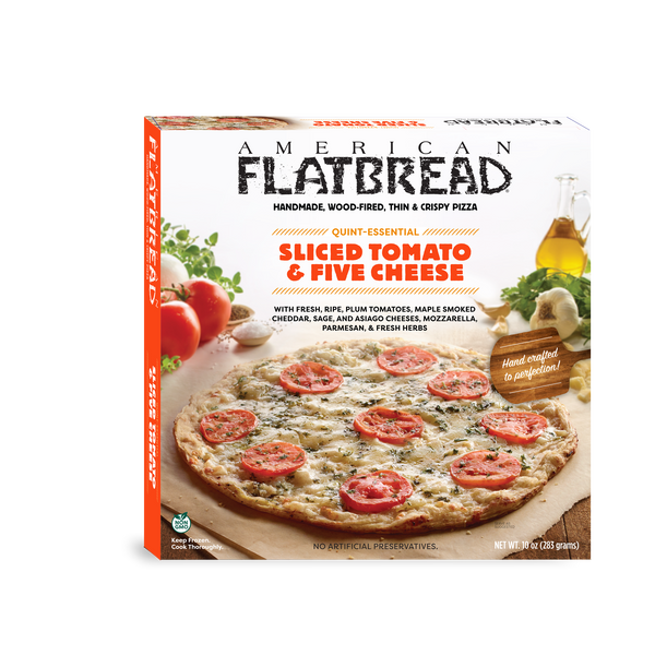American Flatbreads Pizza Sliced Tomato 5 Cheese 10 Inch 8.5 Ounce Size - 6 Per Case.