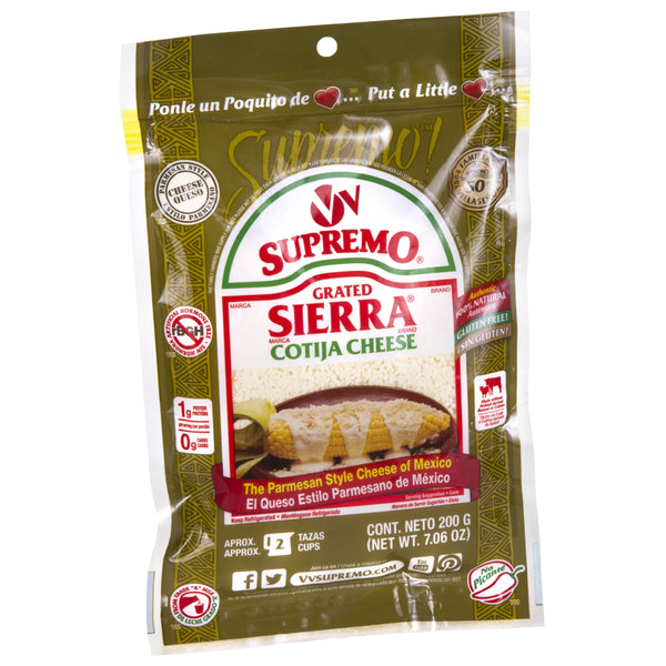 Supremo Sierra Queso Cotija 7.06 Ounce Size - 12 Per Case.