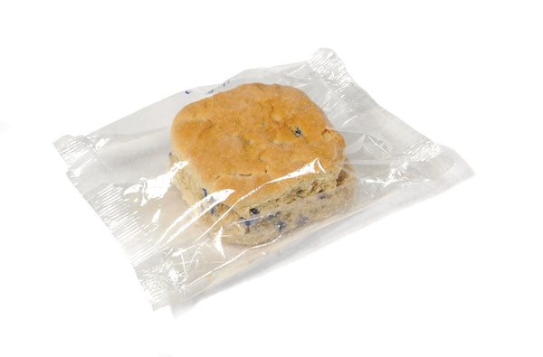 Bridgford Single Serve Individually Wrapped White Whole Wheat Blueberry Flavored Biscuits 72 Piece - 1 Per Case.