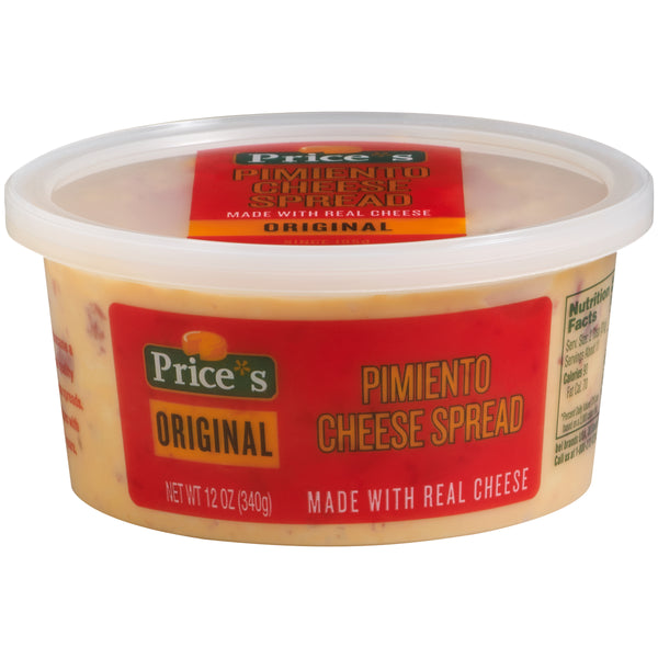 Price's Cheese Pimento Cup 12 Ounce Size - 12 Per Case.
