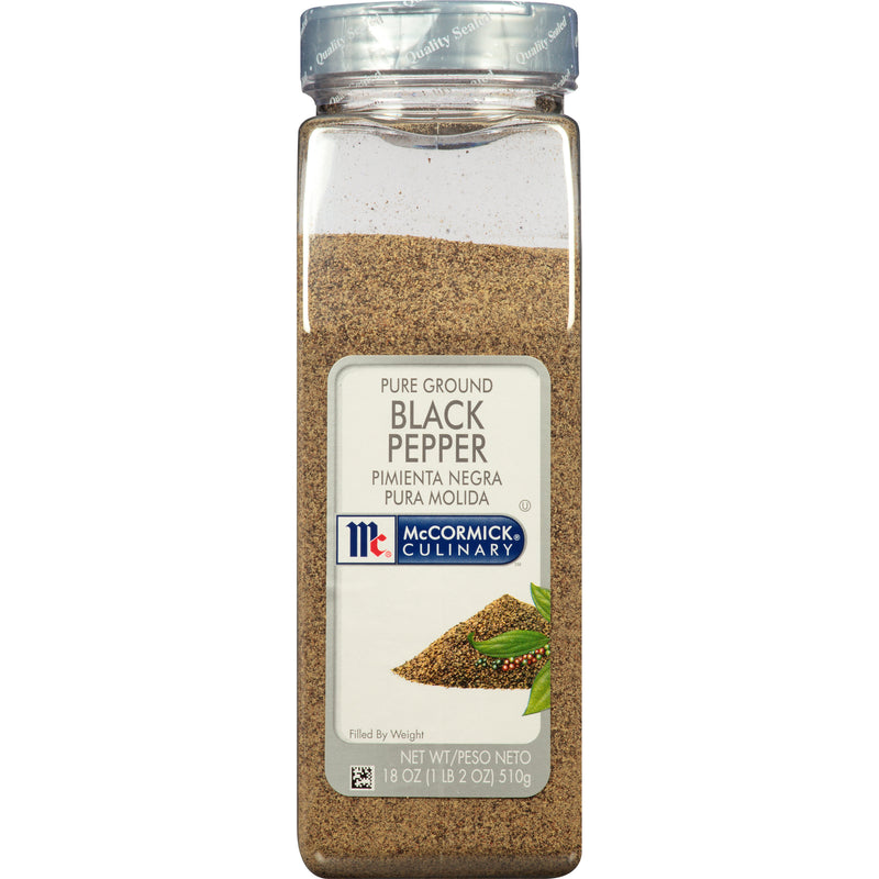 Mccormick Culinary Pure Ground Black Pepper 18 Ounce Size - 6 Per Case.