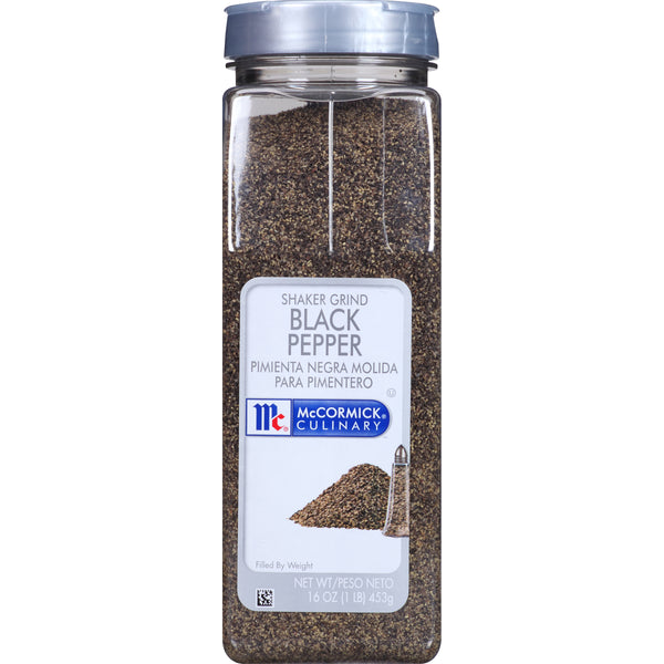 Mccormick Culinary Shaker Grind Black Pepper 1 Pound Each - 6 Per Case.