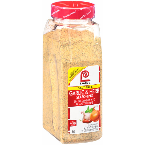 Lawry's Garlic & Herb Seasoning 20 Ounce Size - 6 Per Case.