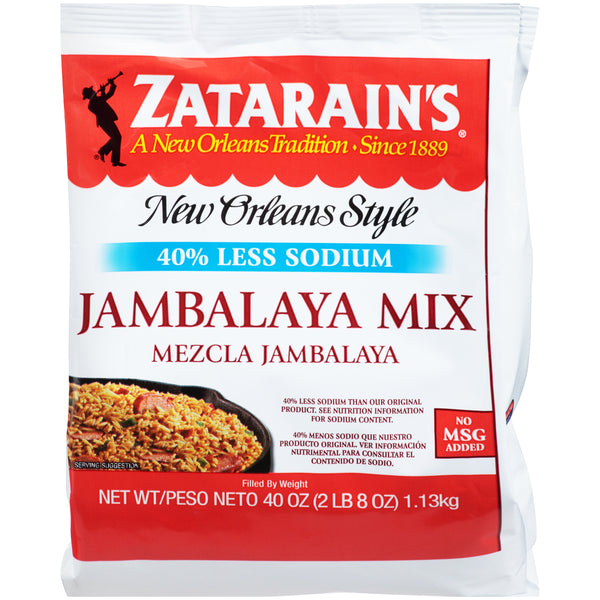 Zatarain's Reduced Sodium Jambalaya Mix 40 Ounce Size - 6 Per Case.