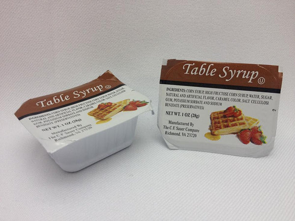 Syrup Regular Table 1 Ounce Size - 100 Per Case.