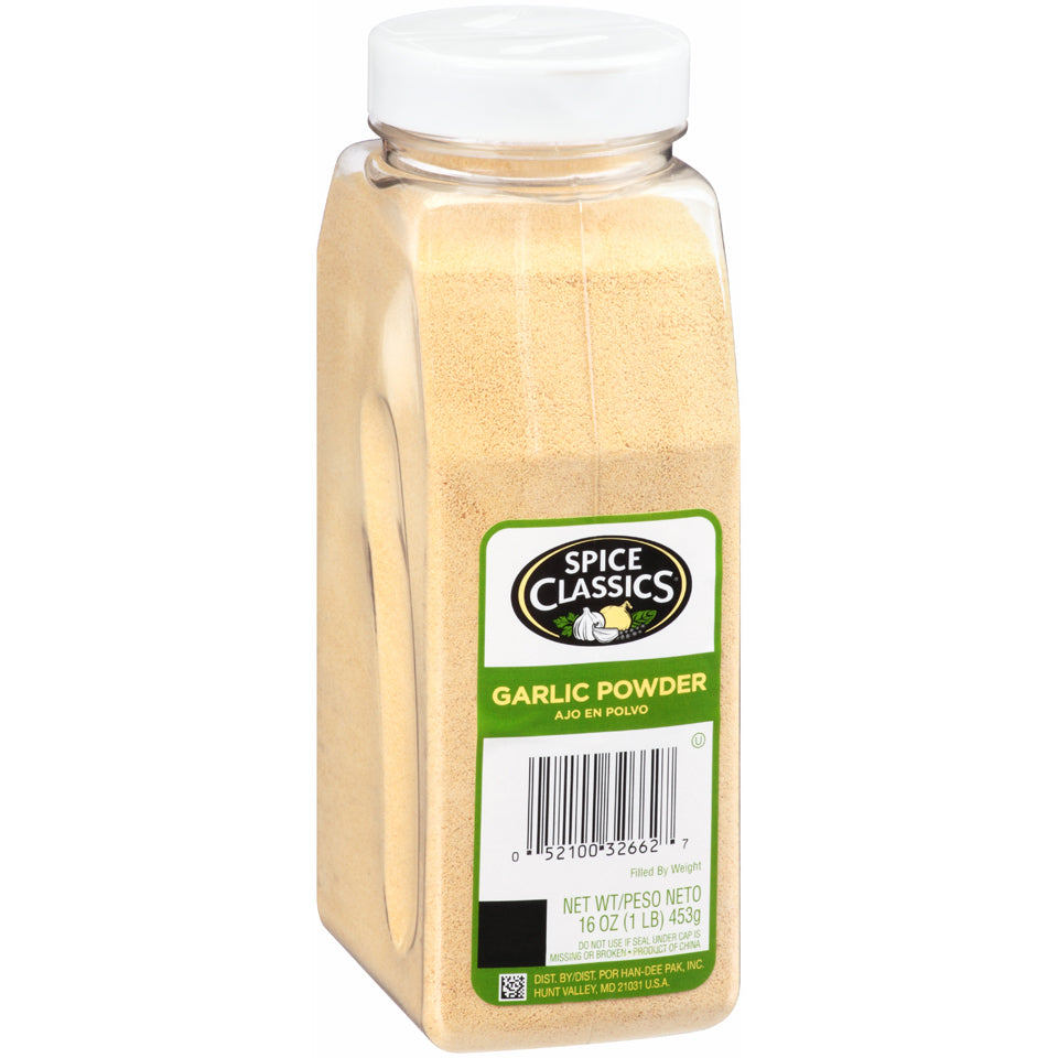 Spice Classics Garlic Powder 1 Pound Each - 6 Per Case.