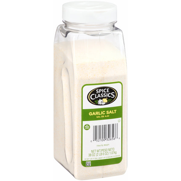 Spice Classics Garlic Salt 38 Ounce Size - 6 Per Case.