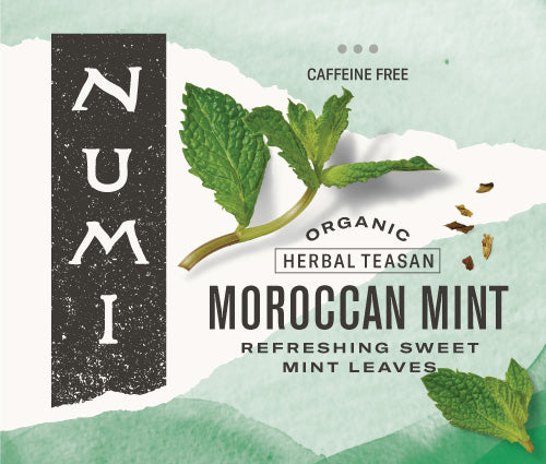 Numi Organic Tea Moroccan Mint Herbal Tea 100 Count Packs - 1 Per Case.