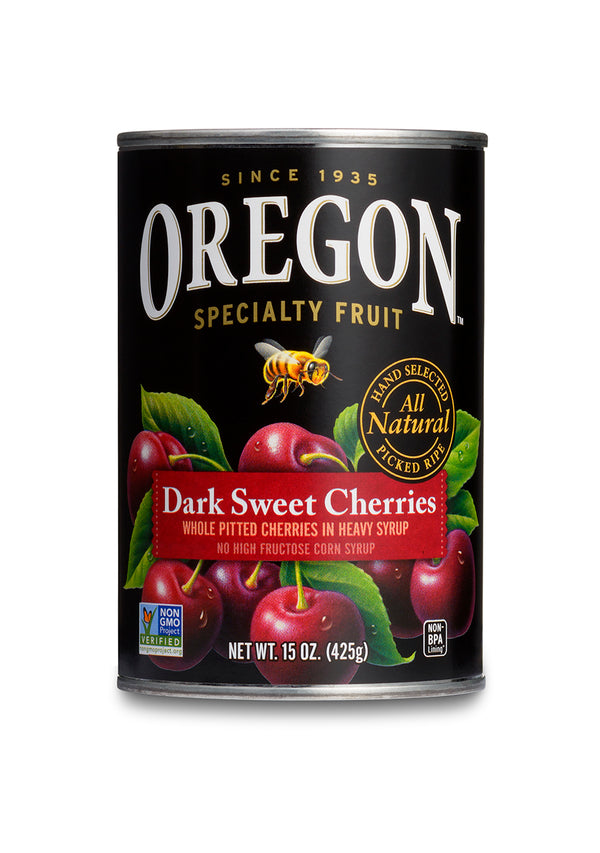 Oregon Fruit Products Pitted Dark Sweet Cherry 15 Ounce Size - 8 Per Case.