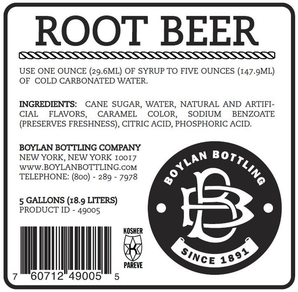 Boylan Bottling Root Beer Gal Bib 5 Gallon - 1 Per Case.