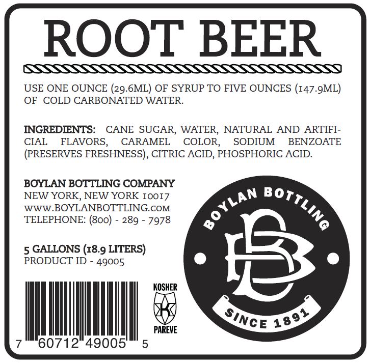 Boylan Bottling Root Beer Gal Bib 5 Gallon - 1 Per Case.