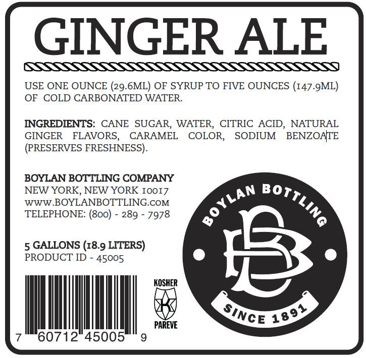 Ginger Ale Gal Bib 5 Gallon - 1 Per Case.