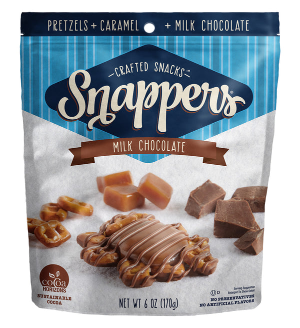 Snappers Milk Chocolate Pretzel 6 Ounce Size - 6 Per Case.