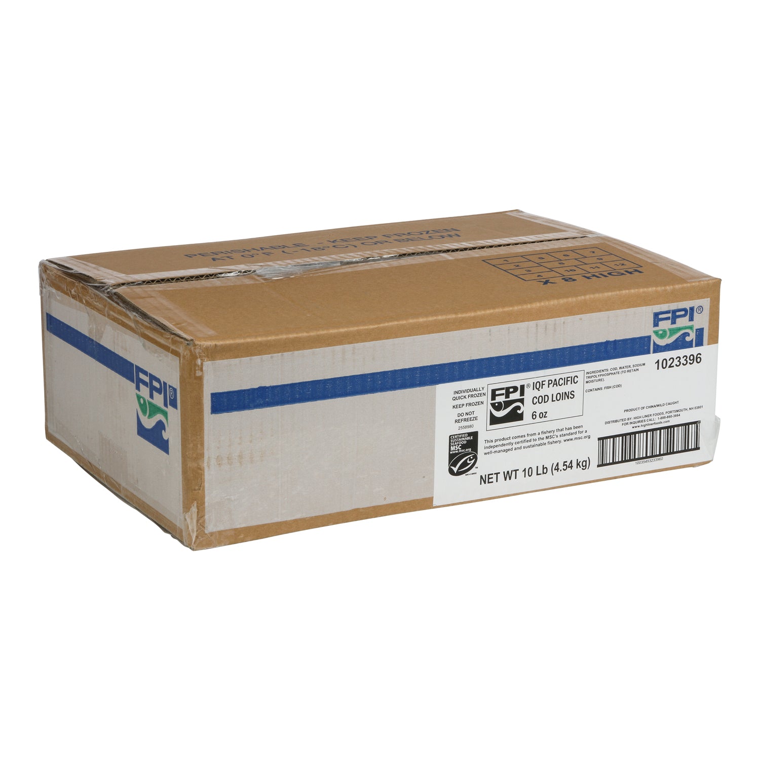 Fpi Pacific Cod Loin Msc 10 Pound Each - 1 Per Case.
