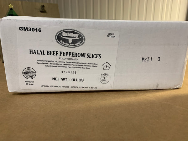 All Beef Halal Pepperoni 5 Pound Each - 2 Per Case.