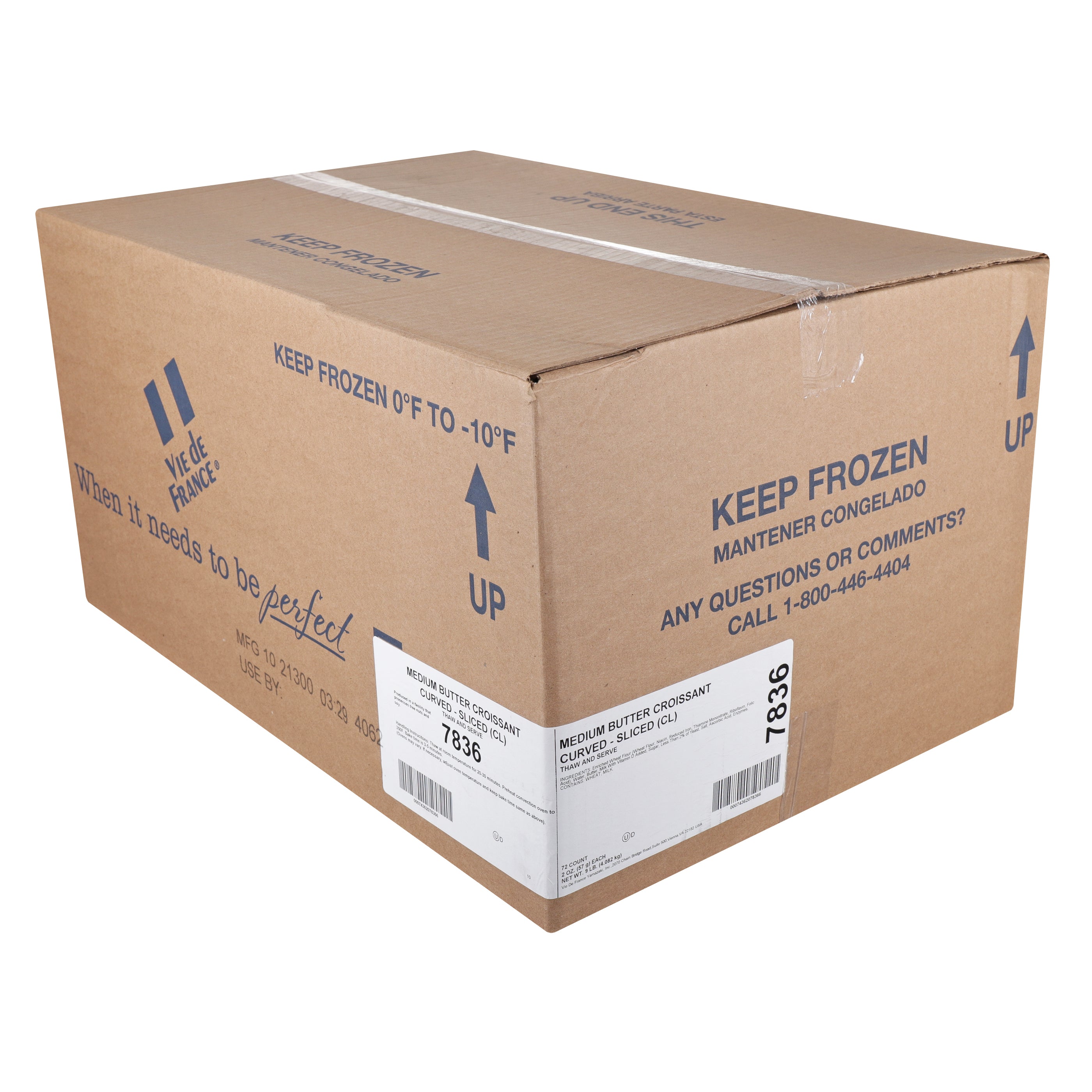 Croissant Butter Curved Sliced Medium 2 Ounce Size - 72 Per Case.