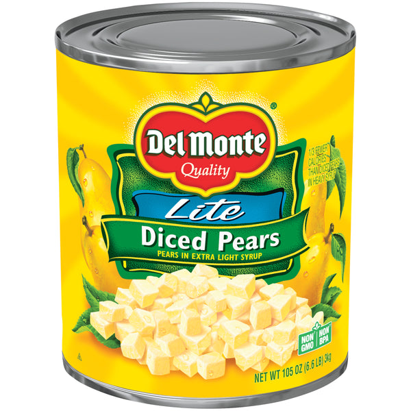 Del Monte® Lite Diced Pears In Extra Lightsyrup Can 105 Ounce Size - 6 Per Case.