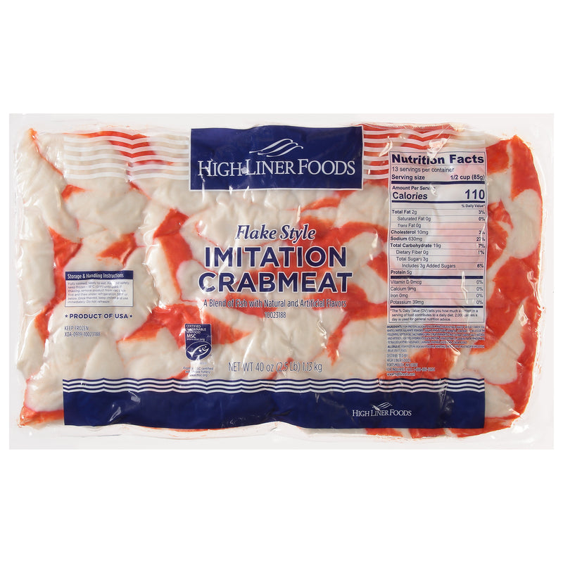 Flake Style Imitation Crabmeat Msc 2.5 Pound Each - 4 Per Case.