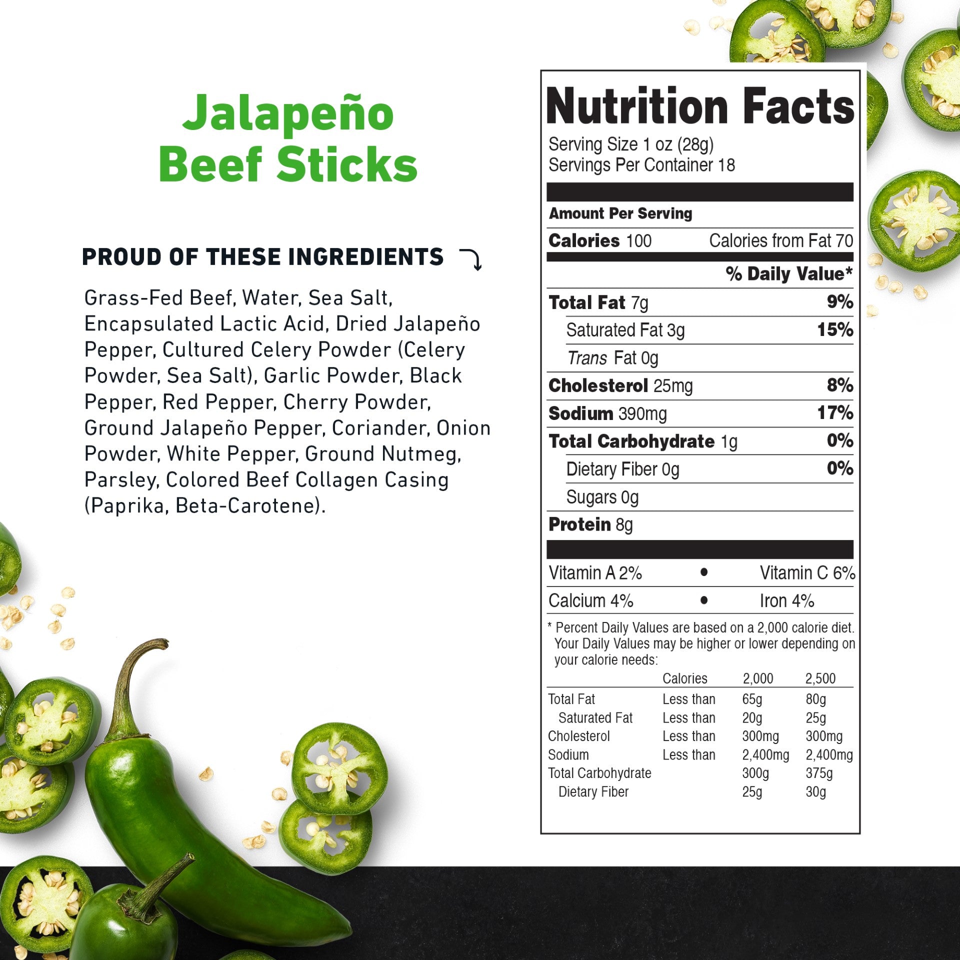 Country Archer Jerky Co Jalapeno Beef Sticks 1 Ounce Size - 108 Per Case.