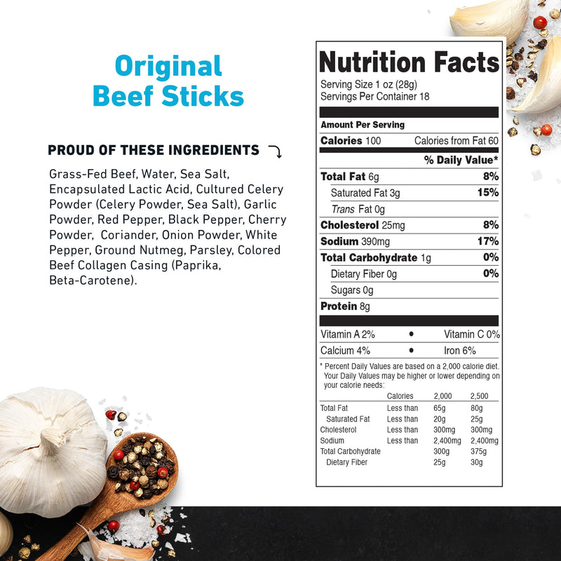 Country Archer Jerky Co Original Beef Sticks 1 Ounce Size - 108 Per Case.