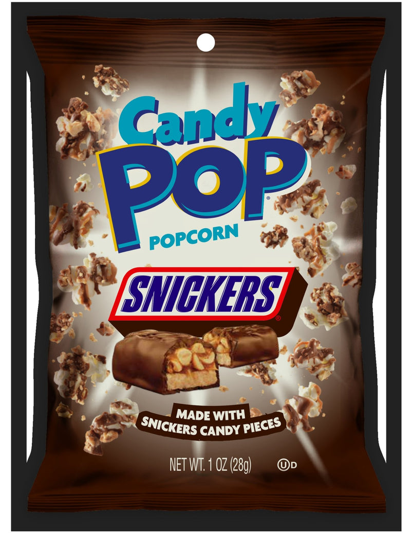 EaSnickers Candy Pop Popcorn 1 Ounce Size - 48 Per Case.
