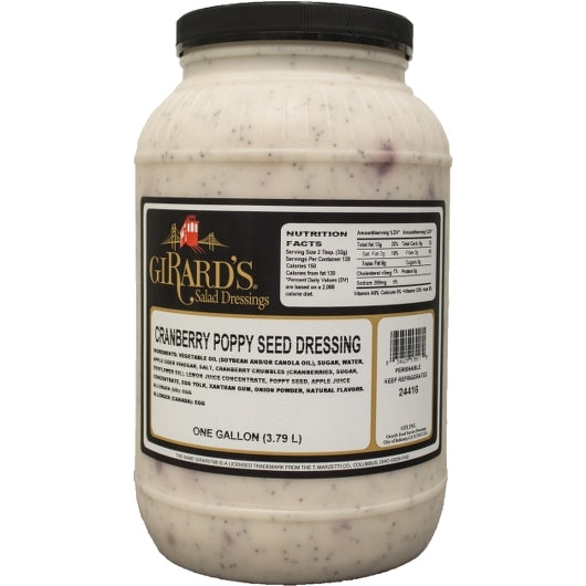 Girard's Cranberry Poppyseed Dressing, 1 Gallon - 2 Per Case.