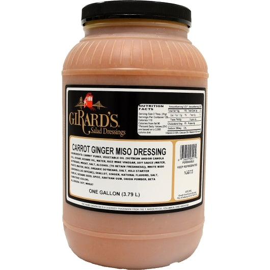 Girard's Carrot Ginger Miso Dressing, 1 Gallon - 2 Per Case.
