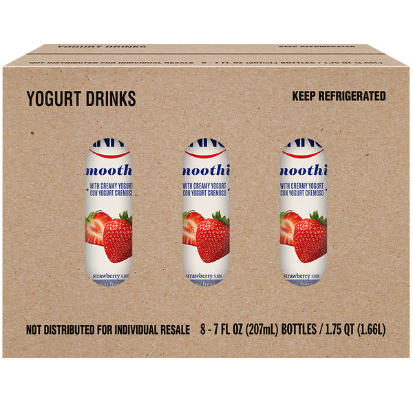 Dannon® Smoothie Strawberry Nonfat Yogurt Drink Bottle 7 Fluid Ounce - 8 Per Case.
