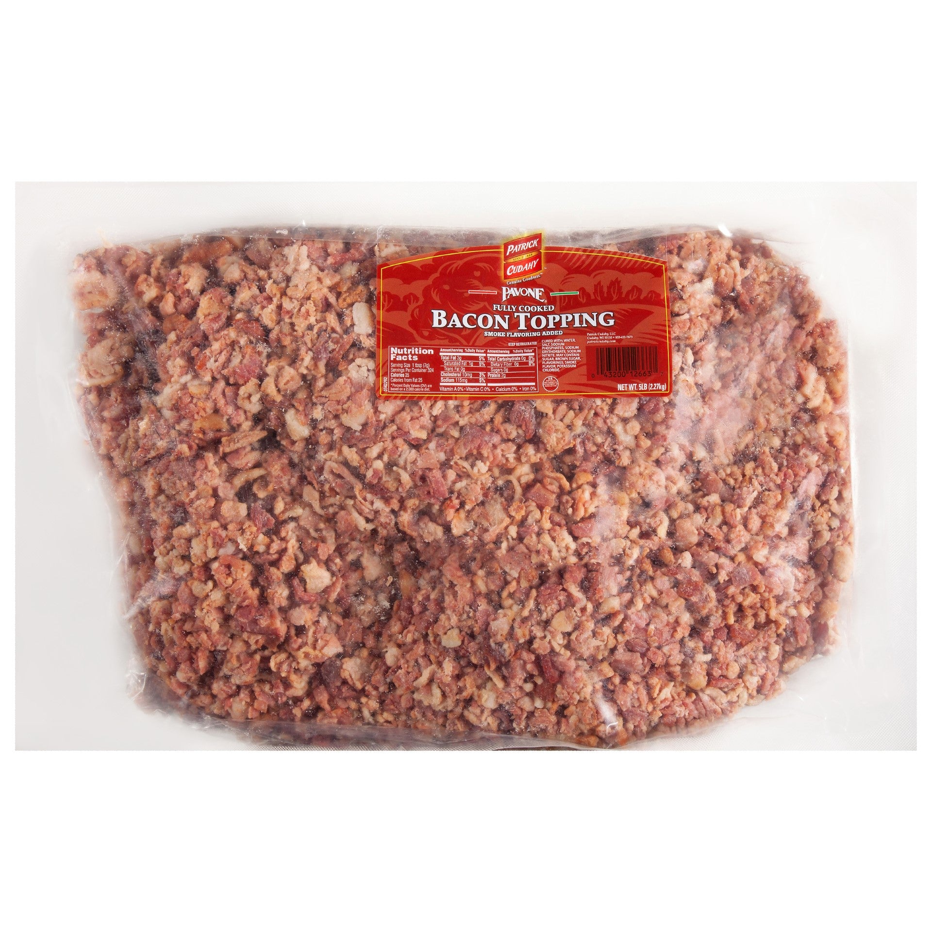 Smithfield Patrick Cudahy Pavone Bacon Topping 81.6 Ounce Size - 2 Per Case.