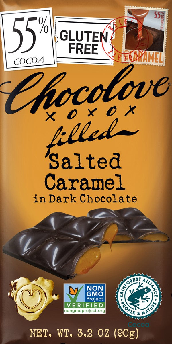 Salted Caramel In Dark Chocolate (Master Case) 3.2 Ounce Size - 120 Per Case.