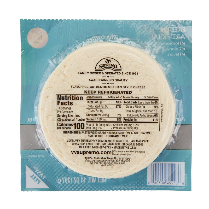Supremo Queso Fresco Fresh Crumbling Cheese 14 Ounce Size - 12 Per Case.