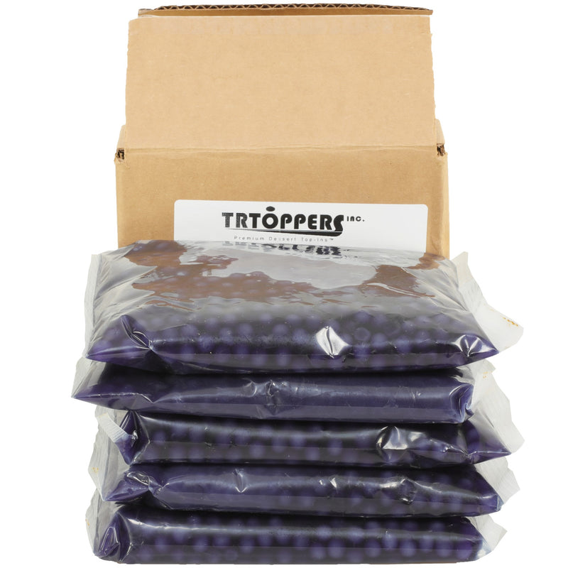 Tr Toppers Blueberry Flavored Popping Boba 2 Pound Each - 5 Per Case.