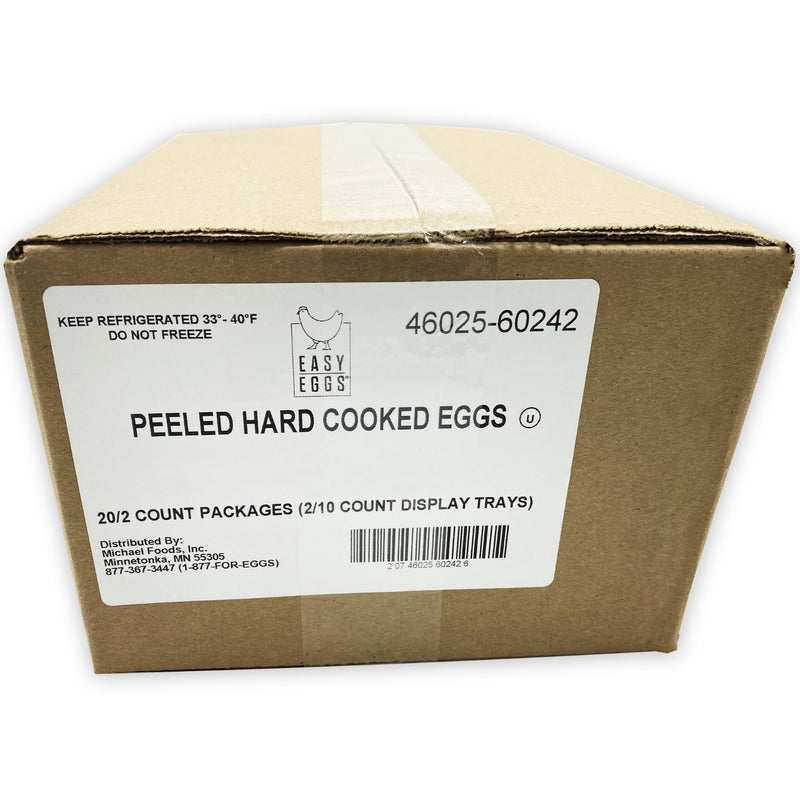 Easy Eggs R Peeled Hard Cooked Eggs Dry Pack 2 Count Packs - 20 Per Case.