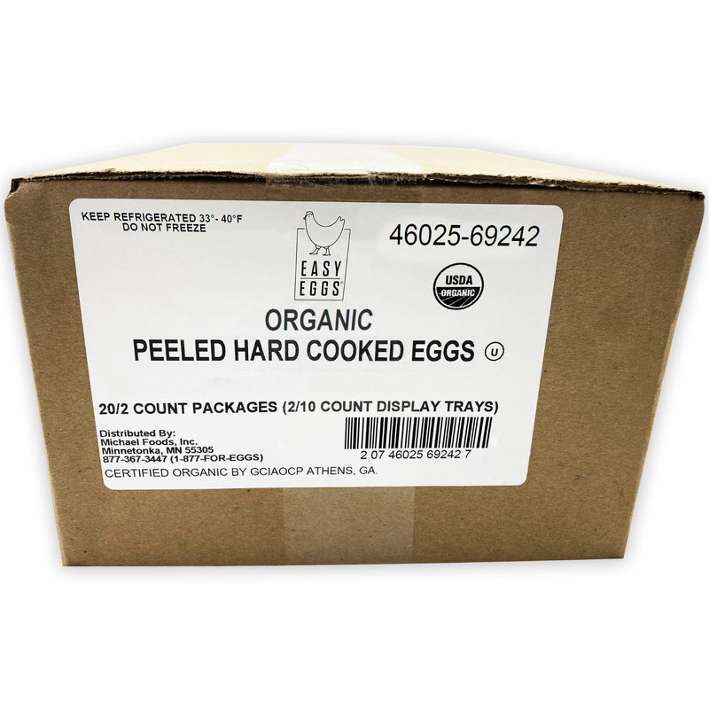 Easy Eggs R Organic Peeled Hard Cooked Eggs 2 Count Packs - 20 Per Case.