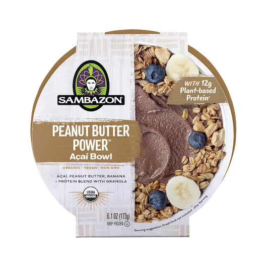 Sambazon Peanut Butter Protein Acai Bowl, 6.1 Ounces, 8 per case