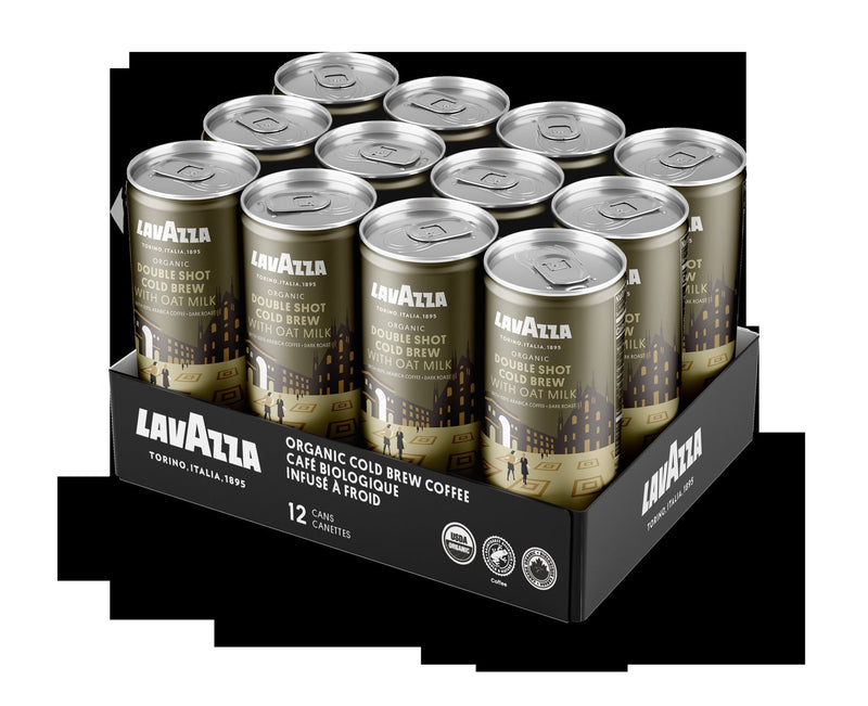 Lavazza Double Shot Cold Brew Oat Milk 8 Ounce Size - 12 Per Case.