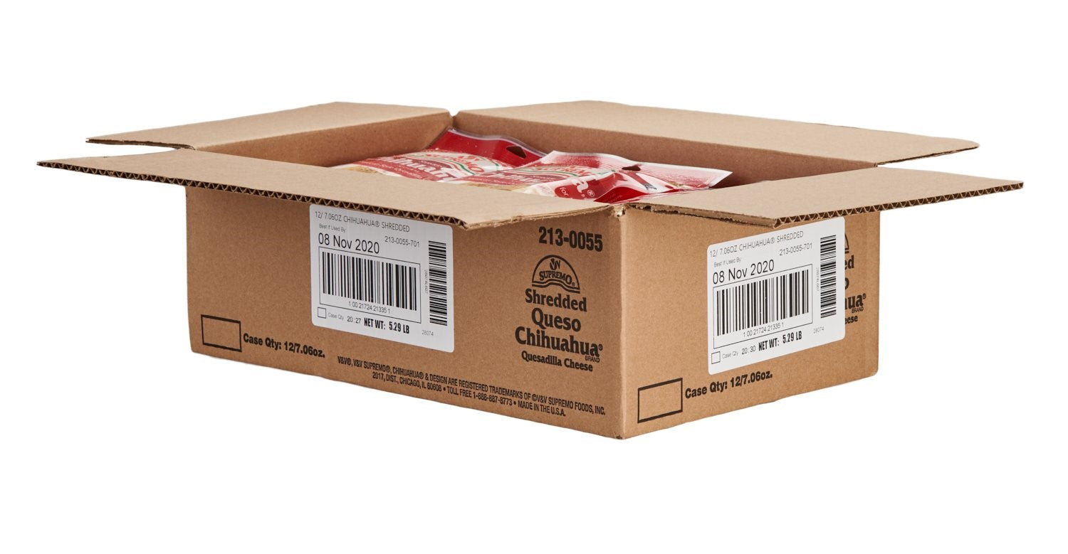 Queso Chihuahua Shred 7.06 Ounce Size - 12 Per Case.