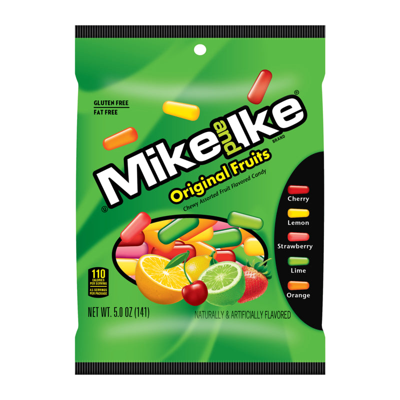 Mike And Ike® Peg Bag Original FruitsCase 5 Ounce Size - 12 Per Case.