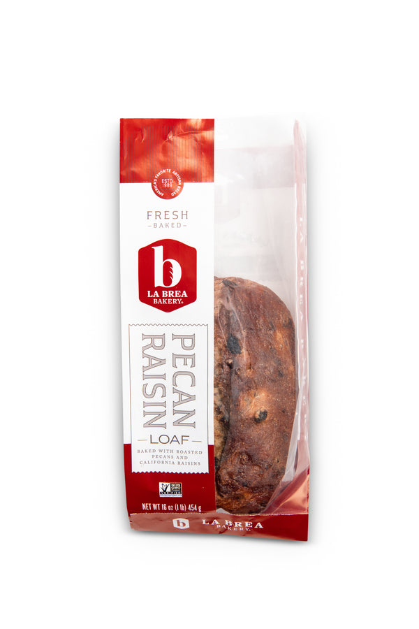 Bread Loaf Oval Pecan & Raisin Oval Loaf Unsliced Parbaked Frozen Retail 17.33 Ounce Size - 12 Per Case.