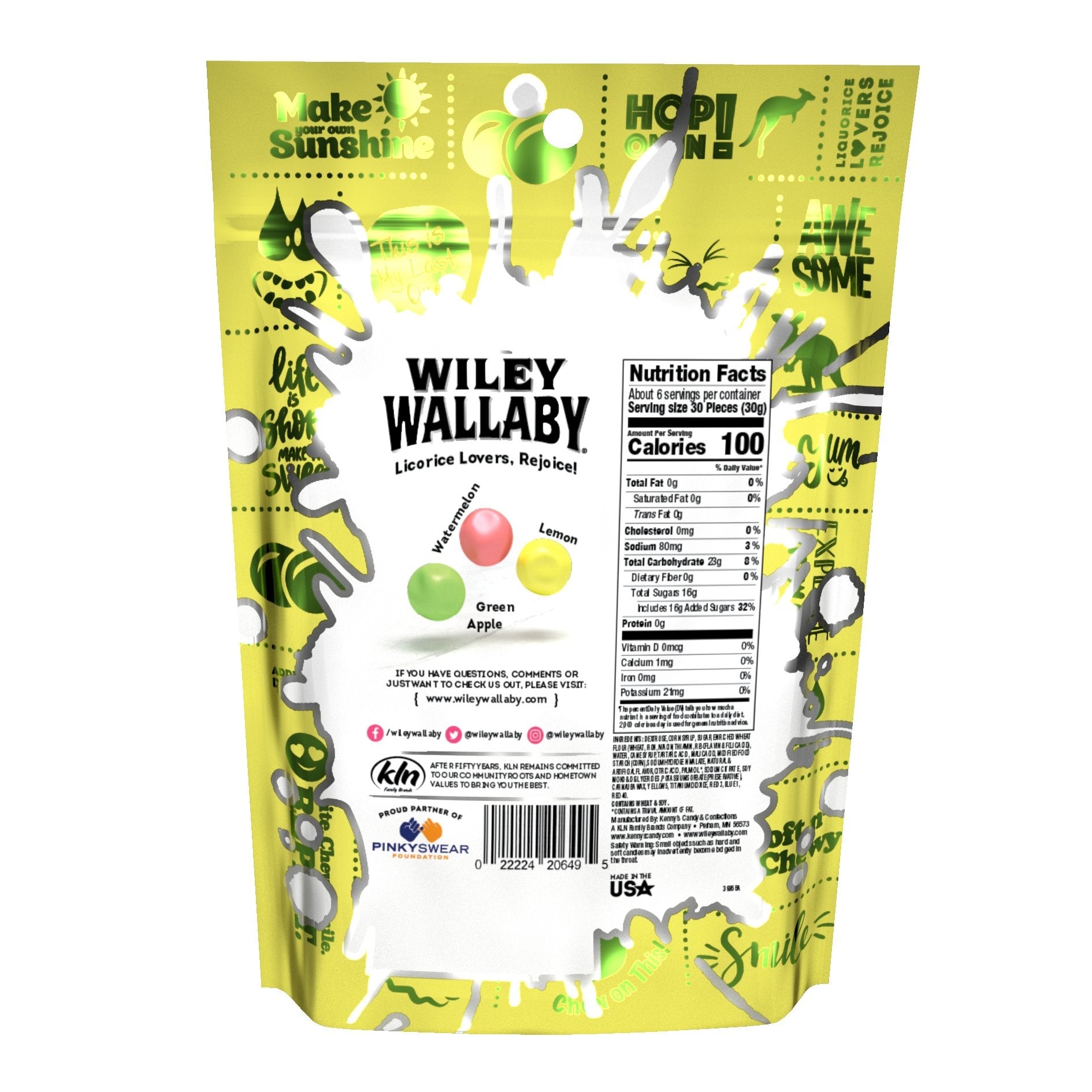 Wiley Wallaby Sourrageous Sour Licorice Beans 6 Ounce Size - 12 Per Case.