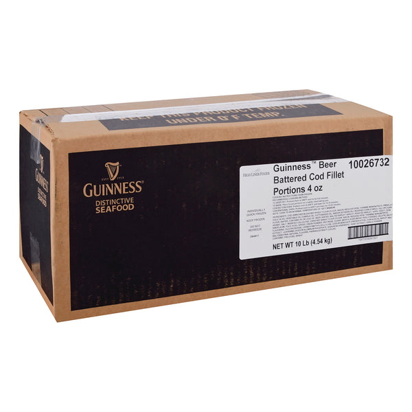 Guinness Beer Battered Cod Fillet Portions 5 Pound Each - 2 Per Case.