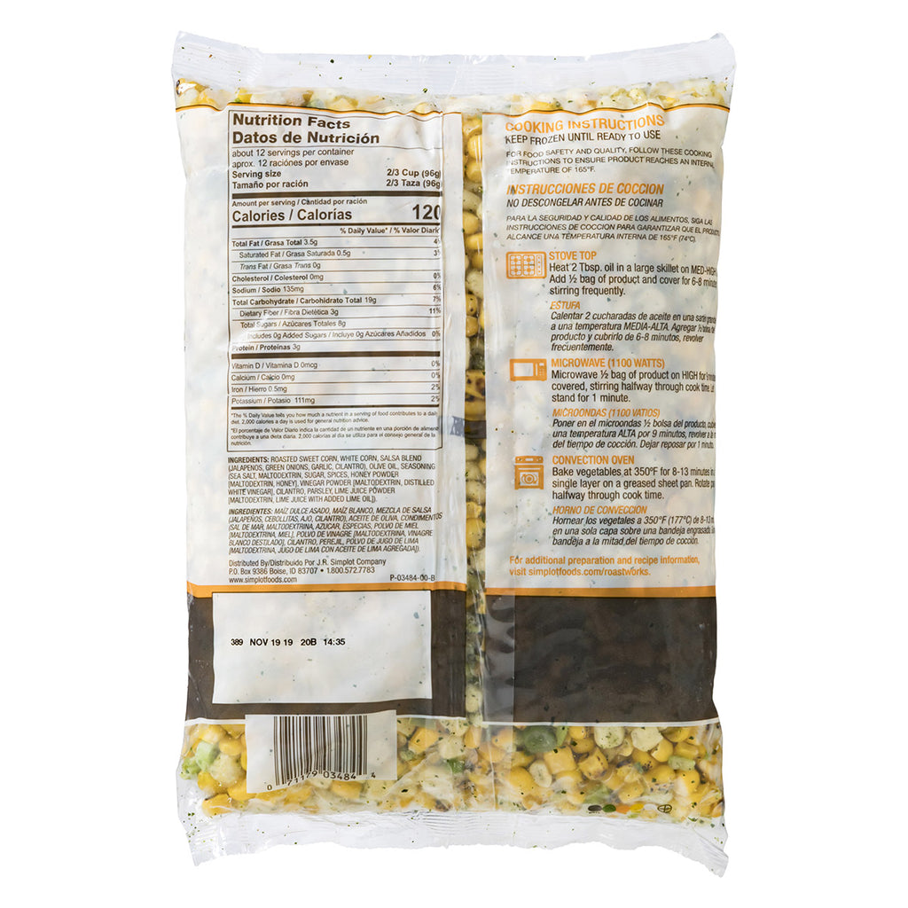 Simplot Roastworks Flame Roasted Corn & Jalapeno Blend 2.5 Pound Each