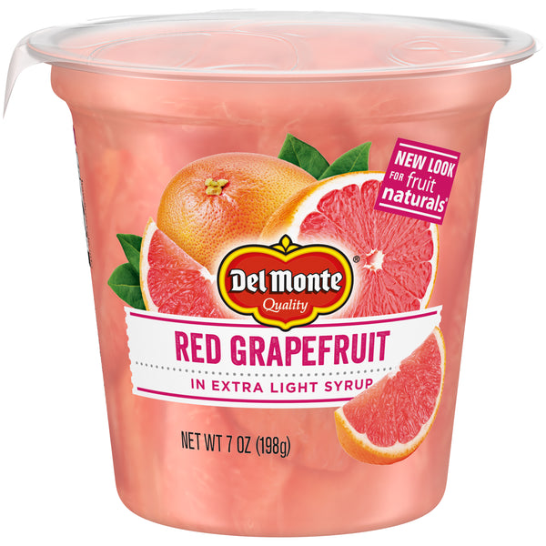 Del Monte® Red Grapefruit In Extra Light Syrup Fruit Cup® Snacks Cup 7 Ounce Size - 12 Per Case.