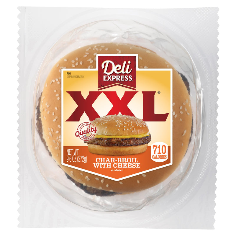 Deli Express XXL Char Broil With Cheese 9.6 Ounce Size - 6 Per Case.