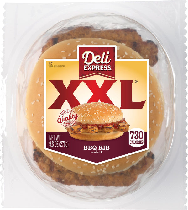 Deli Express XXL BBQ Rib 9.8 Ounce Size - 6 Per Case.